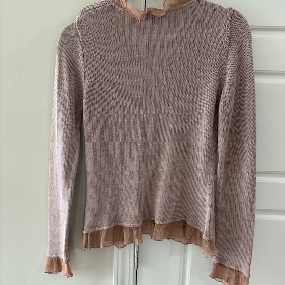 Boden Open Front Linen Silk Cardigan Whimsy Romantic Balletcore Ruffles Girly - Picture 2 of 5